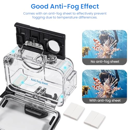 ZORBES® Waterproof Case for DJI Action 5PRO/4/3 with Anti-Fog Underwater Housing Shell Cage Supports 50M/164FT Deep Diving Scuba Snorkeling Swimming with Quick Release Screw, Camera Accessories ZORBES® Waterproof Case for DJI Action 5PRO/4/3 with Anti-Fog Underwater Housing Shell Cage Supports 50M/164FT Deep Diving Scuba Snorkeling Swimming with Quick Release Screw, Camera Accessories